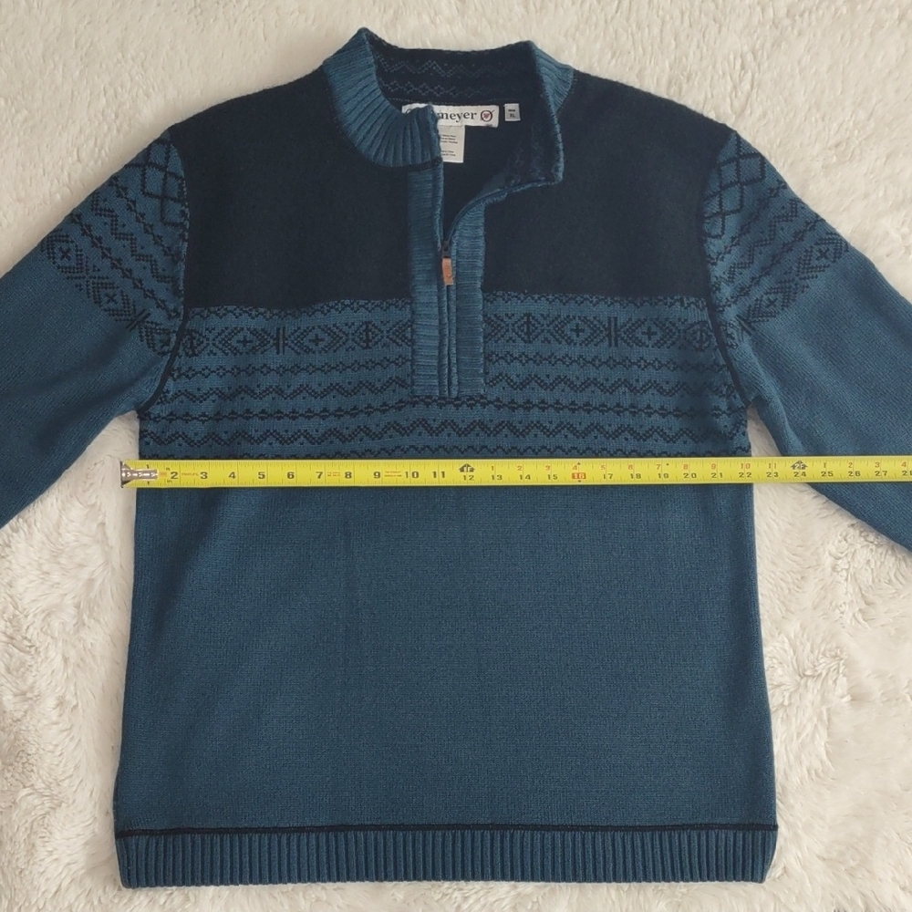 Obermeyer Men's Teal and Navy Zip-Up Sweater - Picture 12 of 17